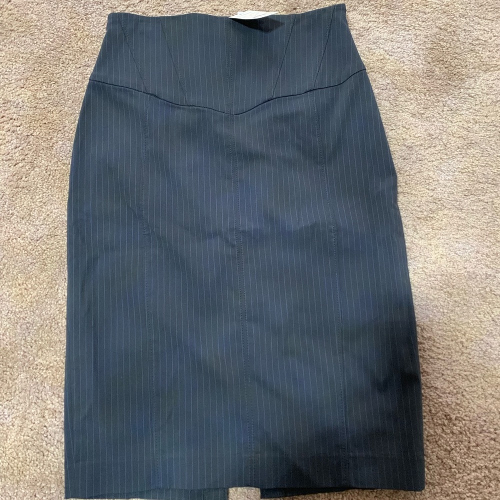 Blue striped skirt with detail